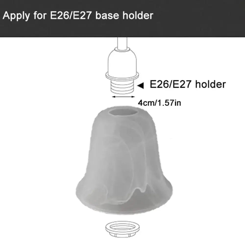 DecorBites™ Alabaster Glass Shade Bell Light Fixture Replacement Cover for Fan Chandelier Sconce