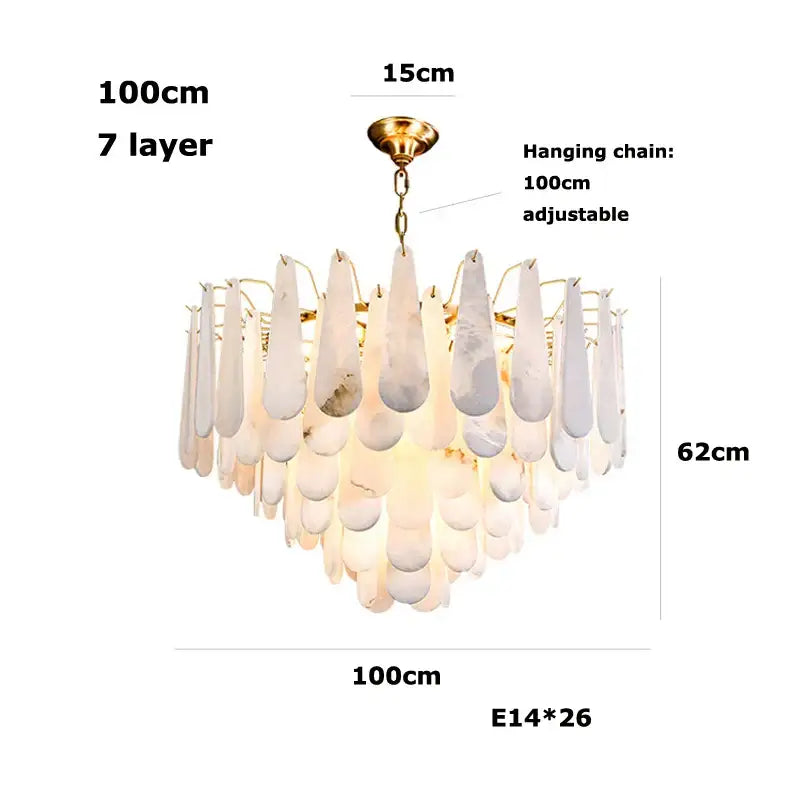 DecorBites™ Alabaster Lustre LED Chandelier for Dining Room