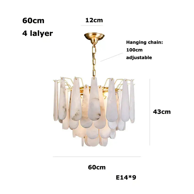 DecorBites™ Alabaster Lustre LED Chandelier for Dining Room