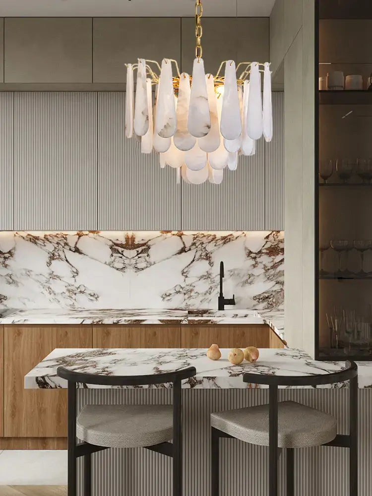 DecorBites™ Alabaster Lustre LED Chandelier for Dining Room