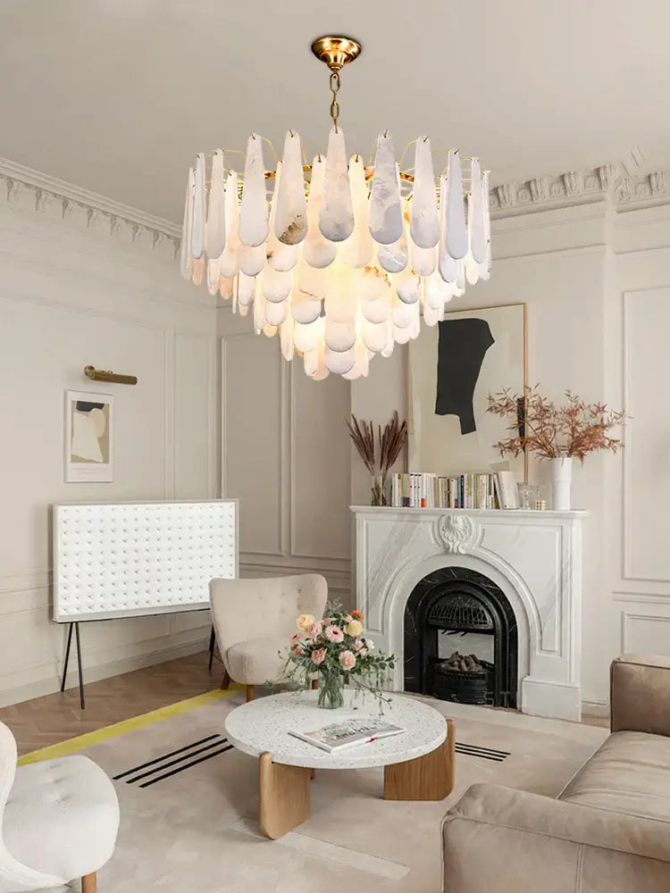 DecorBites™ Alabaster Lustre LED Chandelier for Dining Room