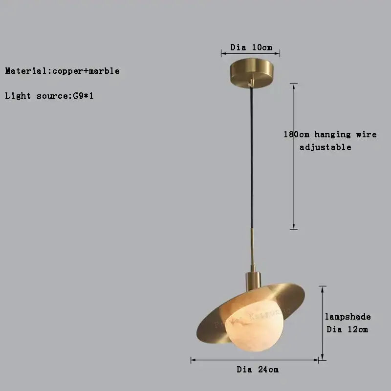DecorBites™ Alabaster Marble Pendant Lights for Luxury Dining Room, Kitchen & Bar Décor