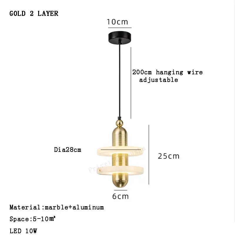DecorBites™ Alabaster Marble Pendant Lights for Luxury Dining Room, Kitchen & Bar Décor