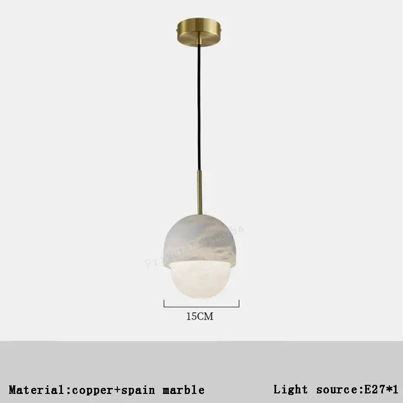DecorBites™ Alabaster Marble Pendant Lights for Luxury Dining Room, Kitchen & Bar Décor