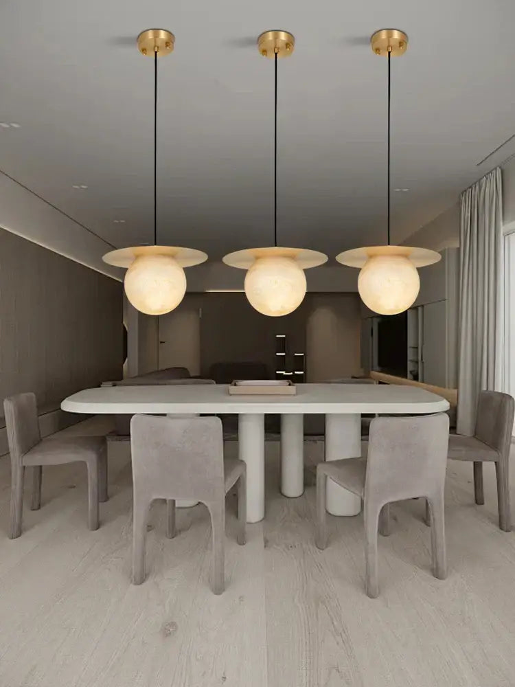 DecorBites™ Alabaster Marble Pendant Lights for Luxury Dining Room, Kitchen & Bar Décor