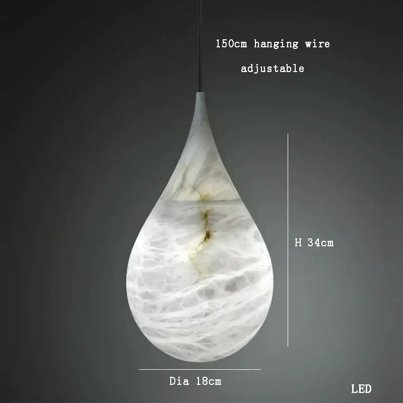DecorBites™ Alabaster Marble Pendant Lights for Luxury Dining Room, Kitchen & Bar Décor