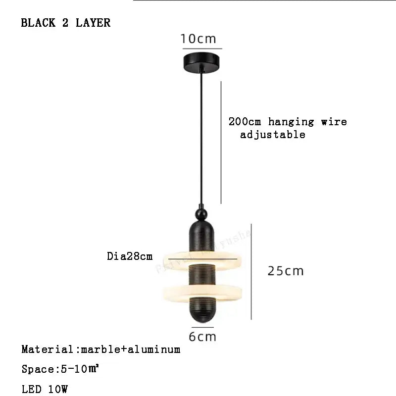 DecorBites™ Alabaster Marble Pendant Lights for Luxury Dining Room, Kitchen & Bar Décor
