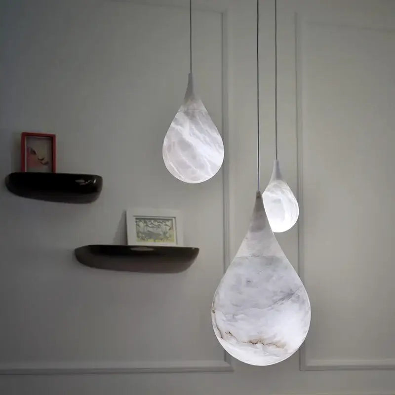 DecorBites™ Alabaster Marble Pendant Lights for Luxury Dining Room, Kitchen & Bar Décor