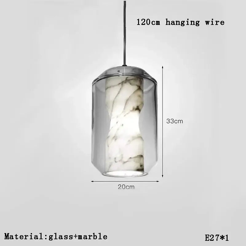DecorBites™ Alabaster Marble Pendant Lights for Luxury Dining Room, Kitchen & Bar Décor