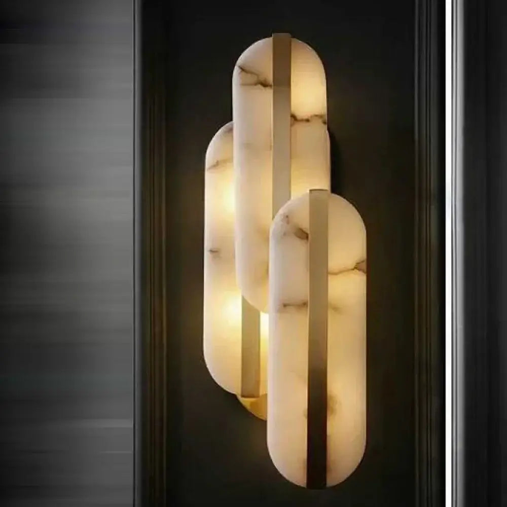 DecorBites™ Alabaster Oval Marble Wall Lamp for Indoor Living Room Bedroom Kitchen Corridor Lighting