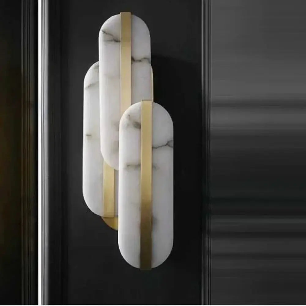 DecorBites™ Alabaster Oval Marble Wall Lamp for Indoor Living Room Bedroom Kitchen Corridor Lighting