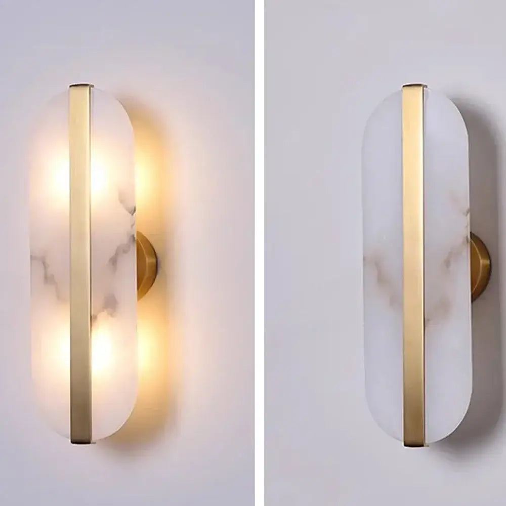 DecorBites™ Alabaster Oval Marble Wall Lamp for Indoor Living Room Bedroom Kitchen Corridor Lighting