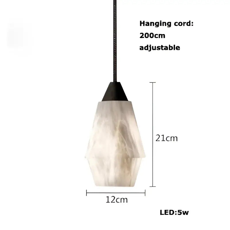 DecorBites™ Alabaster Pendant Lights LED Designer Hanging Lamps For Living Room