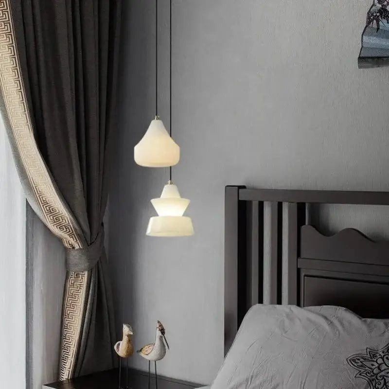 DecorBites™ Alabaster Pendant Lights LED Designer Hanging Lamps For Living Room