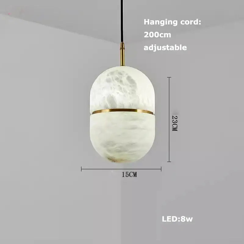 DecorBites™ Alabaster Pendant Lights LED Designer Hanging Lamps For Living Room