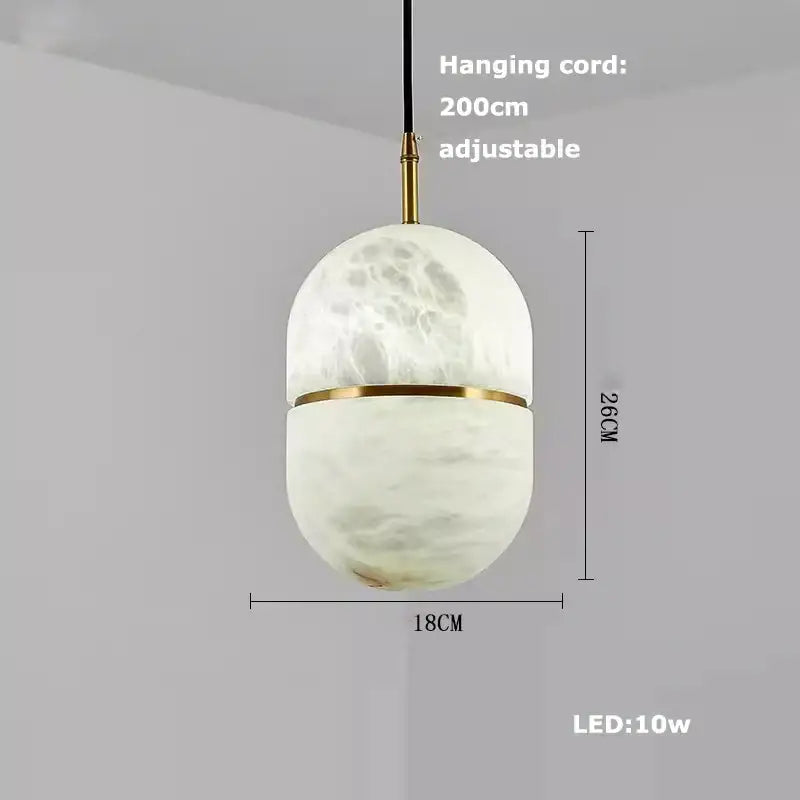 DecorBites™ Alabaster Pendant Lights LED Designer Hanging Lamps For Living Room