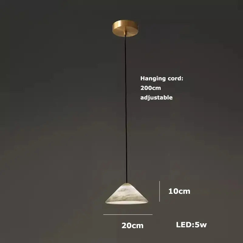 DecorBites™ Alabaster Pendant Lights LED Designer Hanging Lamps For Living Room