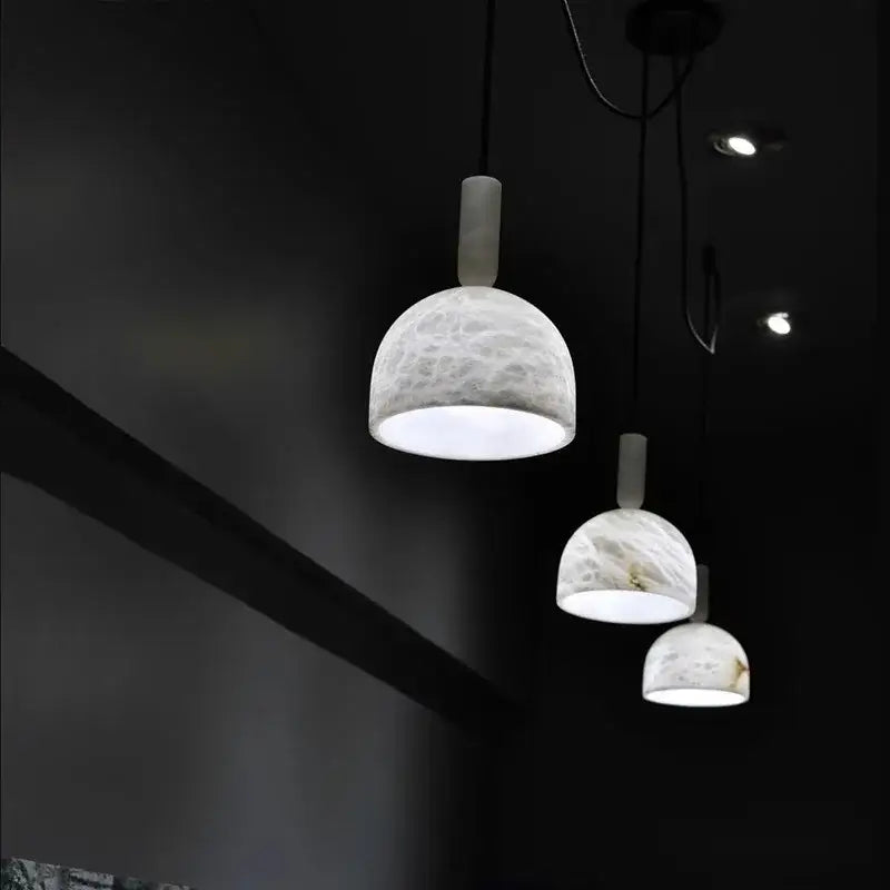 DecorBites™ Alabaster Pendant Lights LED Designer Hanging Lamps For Living Room