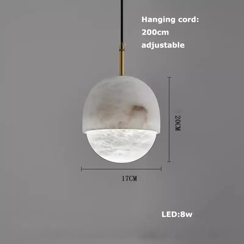 DecorBites™ Alabaster Pendant Lights LED Designer Hanging Lamps For Living Room