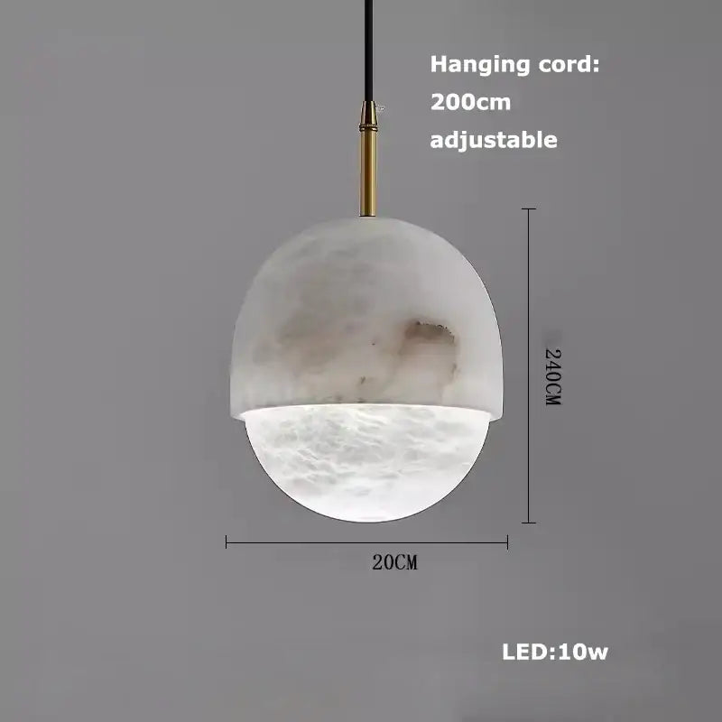 DecorBites™ Alabaster Pendant Lights LED Designer Hanging Lamps For Living Room