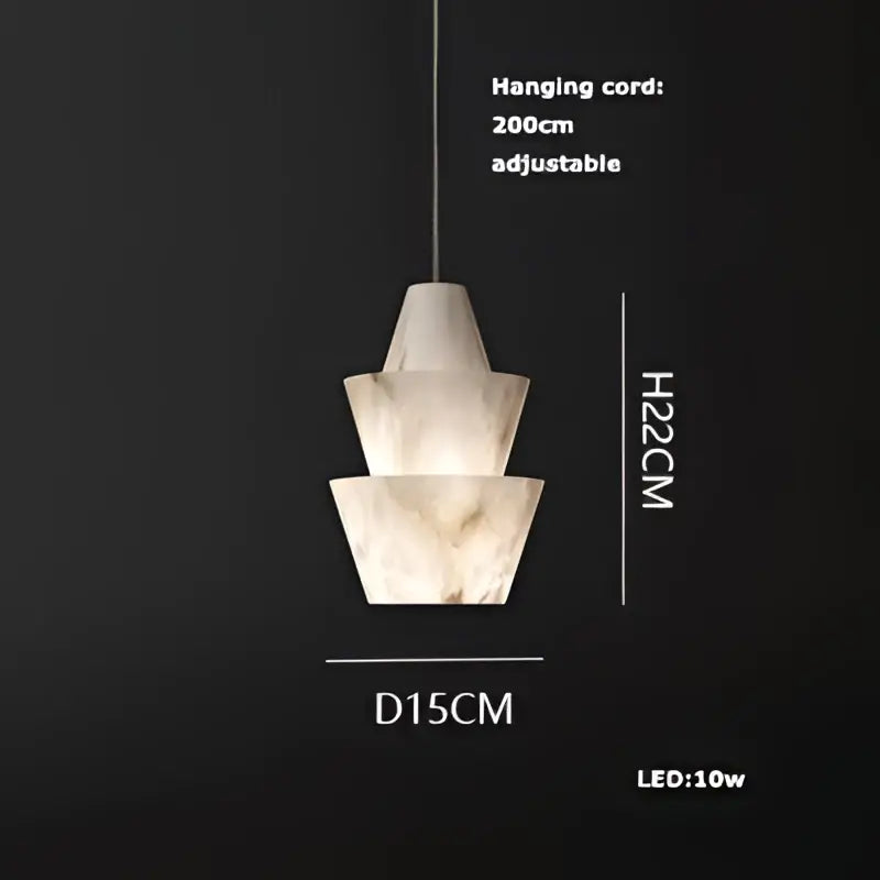 DecorBites™ Alabaster Pendant Lights LED Designer Hanging Lamps For Living Room