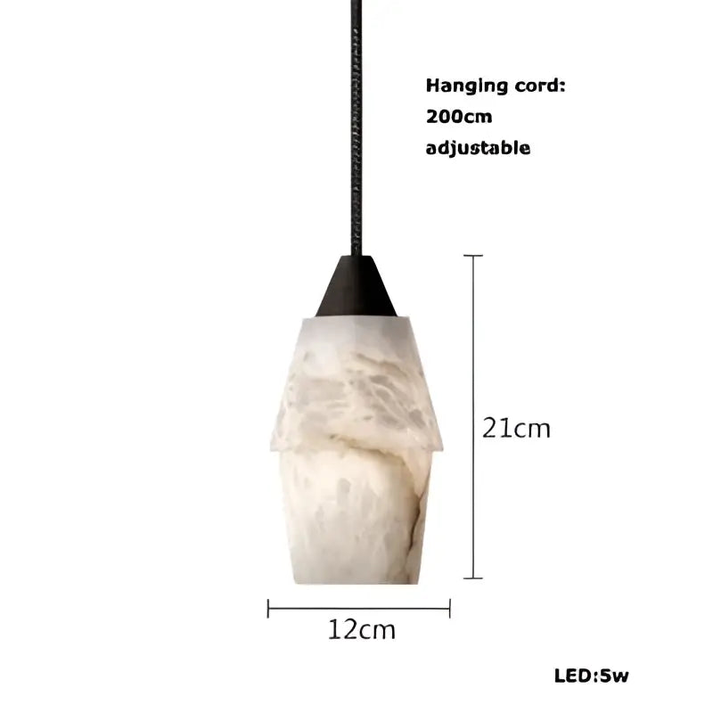 DecorBites™ Alabaster Pendant Lights LED Designer Hanging Lamps For Living Room