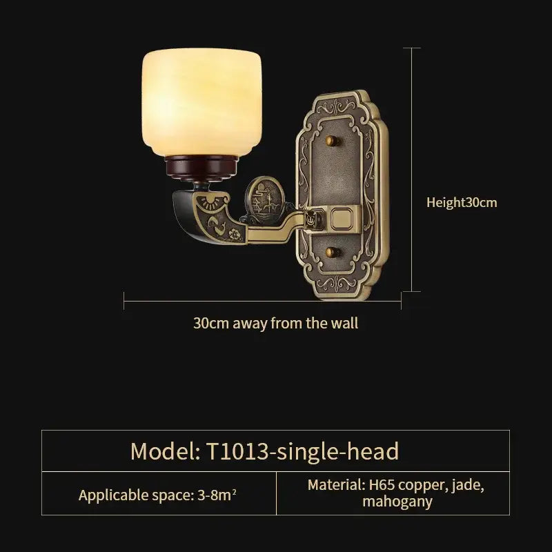 DecorBites™ All Copper Jade Chandelier | Chinese Style Living Room Dining Room Lighting