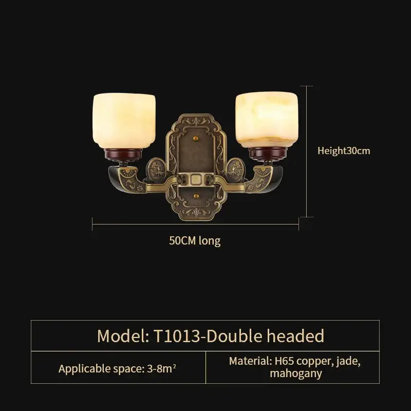 DecorBites™ All Copper Jade Chandelier | Chinese Style Living Room Dining Room Lighting