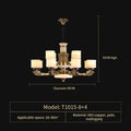 DecorBites™ All Copper Marble Jade Chandelier: Luxury Living Room Hall Bedroom Lighting