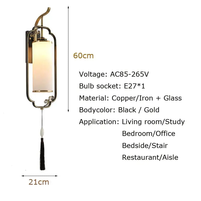 DecorBites™ All Copper Wall Lamp Glass Lamp - Living Room Bedroom Restaurant Bedside Light