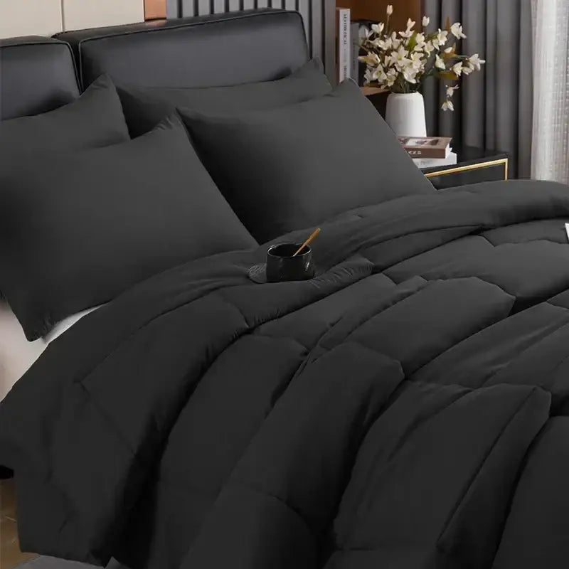 DecorBites™ All-Season Quilted Comforter Set - Queen/King Size Soft & Durable Blanket