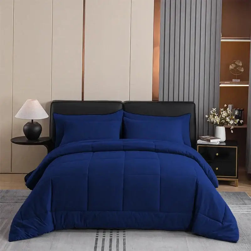 DecorBites™ All-Season Quilted Duvet Set - Queen & King Size Comforter with Pillowcases