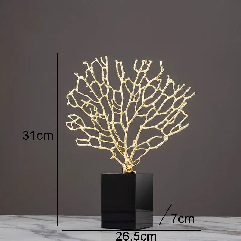 DecorBites™ Alloy Coral Crafts on Crystal Base for Stylish Desktop Decor
