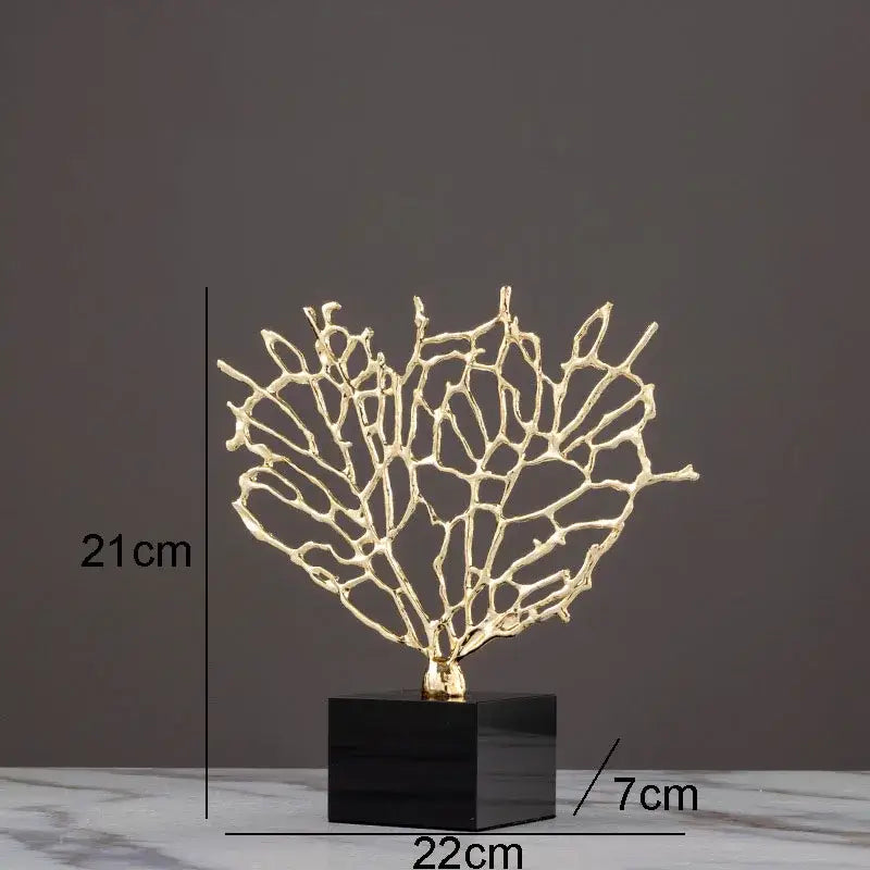 DecorBites™ Alloy Coral Crafts on Crystal Base for Stylish Desktop Decor