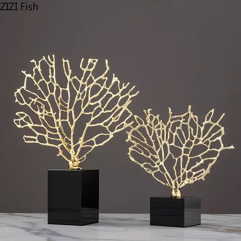 DecorBites™ Alloy Coral Crafts on Crystal Base for Stylish Desktop Decor