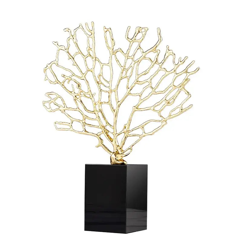 DecorBites™ Alloy Coral Crafts on Crystal Base for Stylish Desktop Decor