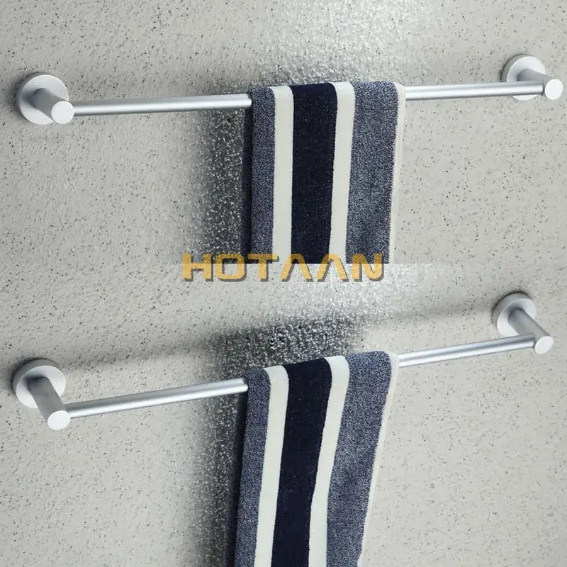 DecorBites™ Aluminium Bathroom Accessory Towel Bar Rail Holder, Anti-Rust Round Towel Rack