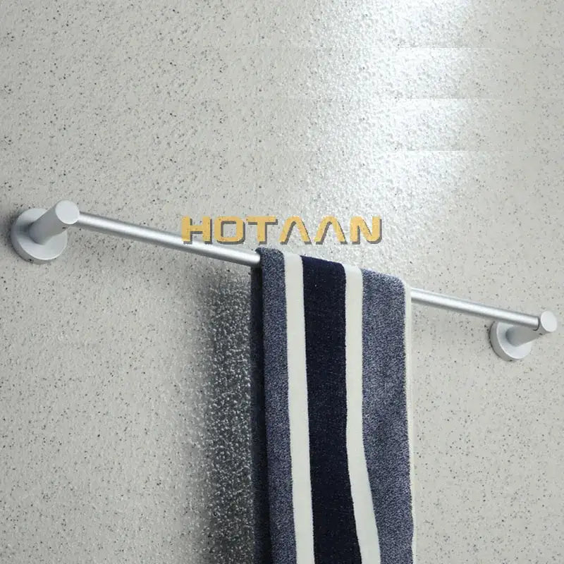 DecorBites™ Aluminium Bathroom Accessory Towel Bar Rail Holder, Anti-Rust Round Towel Rack
