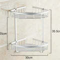 DecorBites™ Aluminium Double Shelf Kitchen and Bathroom Corner Basket Angel Rack