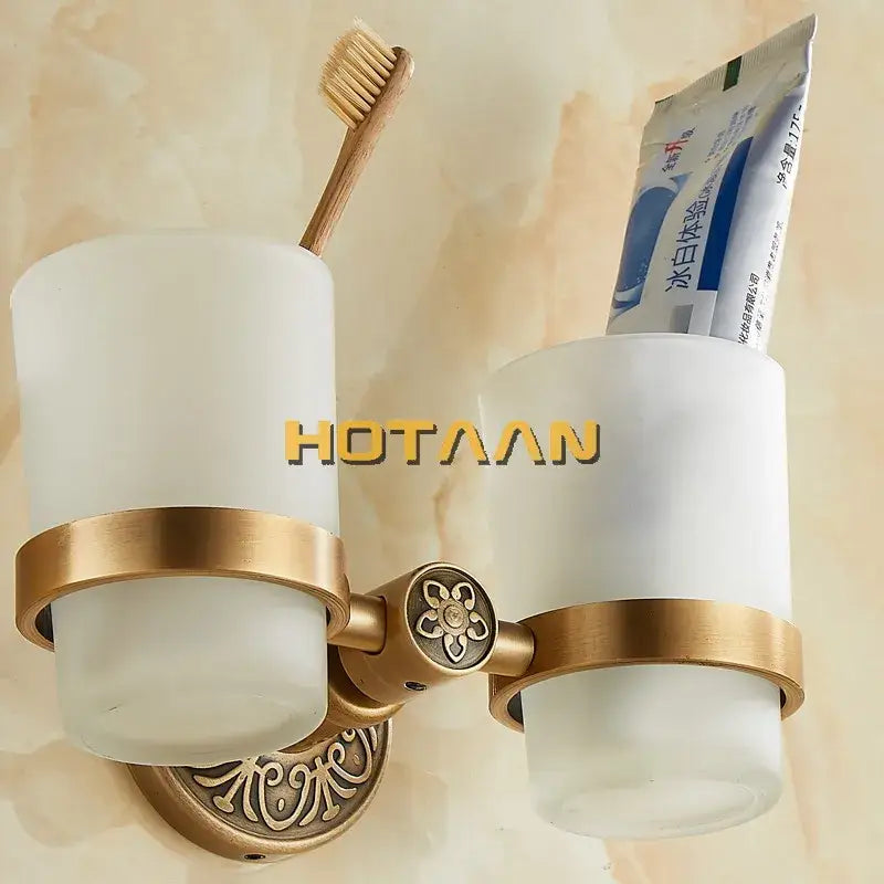 DecorBites™ Aluminium Double Tumbler Holder for Bathroom Accessories