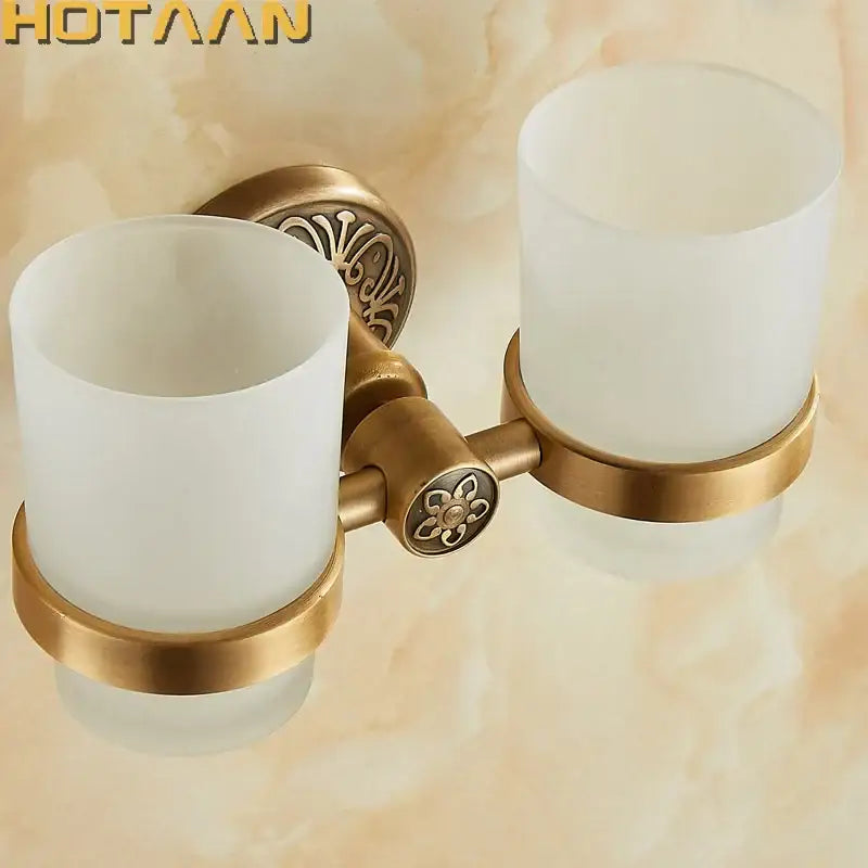 DecorBites™ Aluminium Double Tumbler Holder for Bathroom Accessories