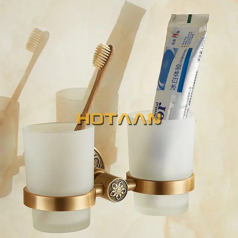 DecorBites™ Aluminium Double Tumbler Holder for Bathroom Accessories