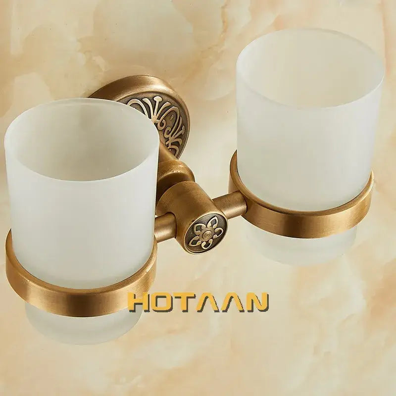 DecorBites™ Aluminium Double Tumbler Holder for Bathroom Accessories