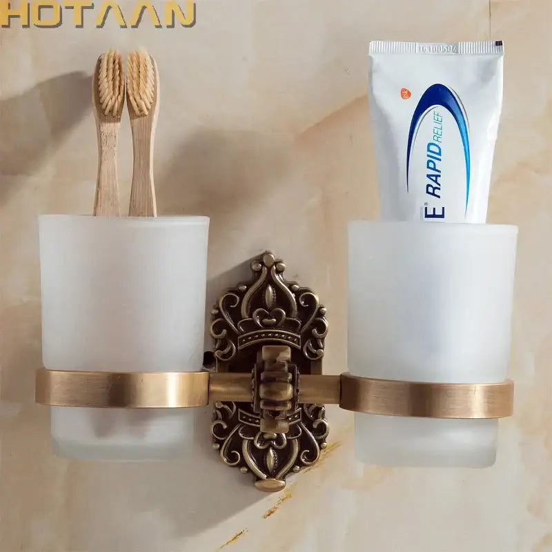 DecorBites™ Aluminium Double Tumbler Holder for Bathroom - YT-11208
