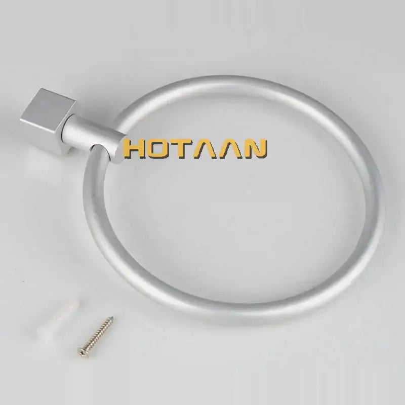 DecorBites™ Aluminium Round Towel Holder Rings Wall Mounted Bathroom Accessories