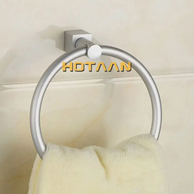 DecorBites™ Aluminium Round Towel Holder Rings Wall Mounted Bathroom Accessories