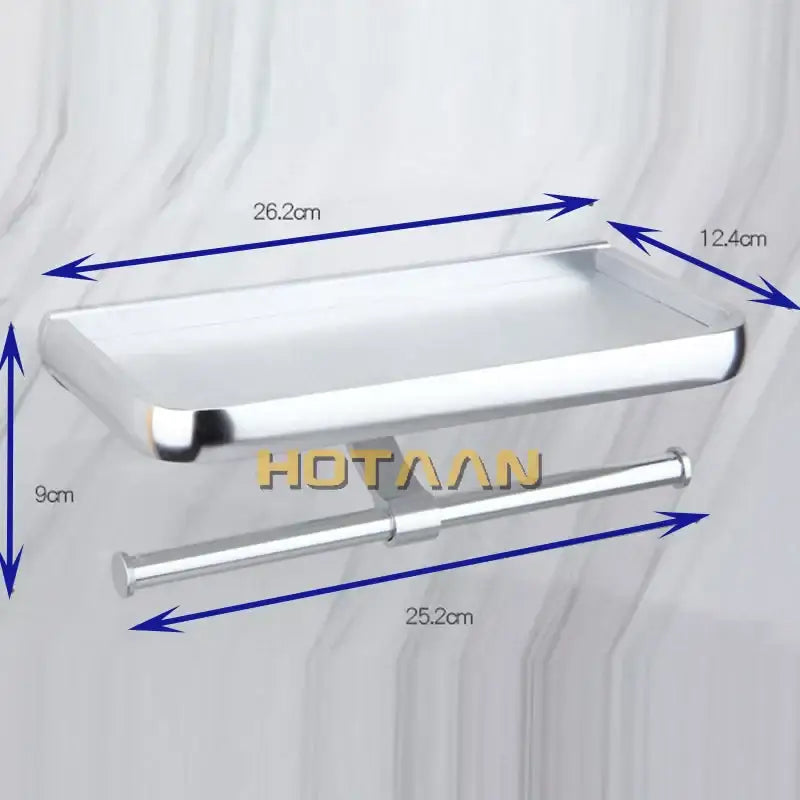 DecorBites™ Aluminium Toilet Paper Holder Multifunction Bathroom Mobile Holder Shelf - Oxidation Finish