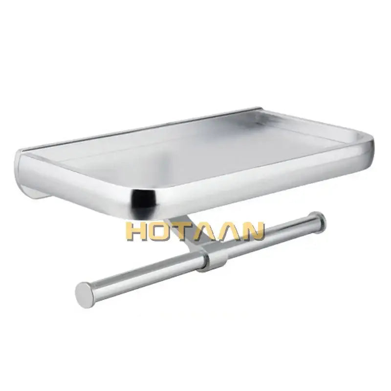 DecorBites™ Aluminium Toilet Paper Holder Multifunction Bathroom Mobile Holder Shelf - Oxidation Finish