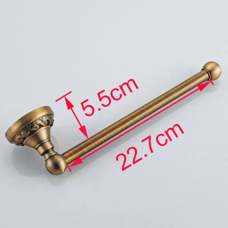 DecorBites™ Aluminium Wall Mounted Round Towel Holder in Antique Brass - Classic Bathroom Accessories