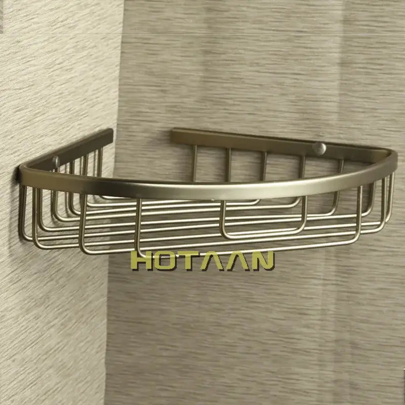 DecorBites™ Aluminum Antique Finish Shower Basket Holder Shelf, Single Layer